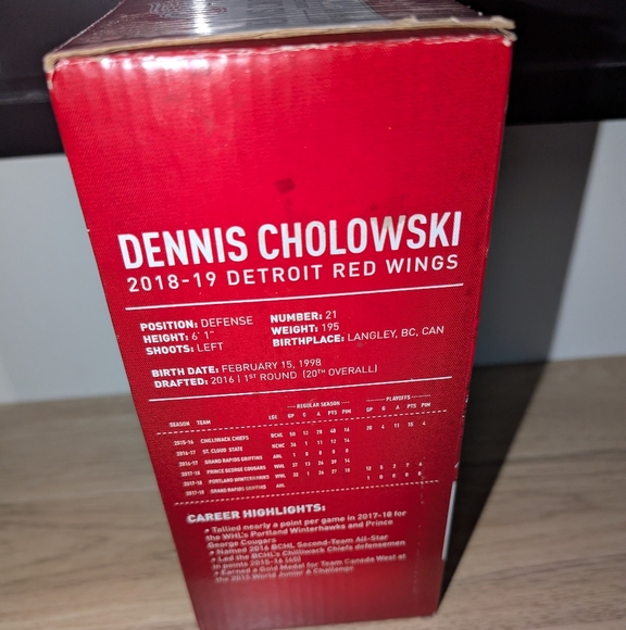 Detroit Red Wings Dennis Cholowski Bobblehead - Picture 4 of 5
